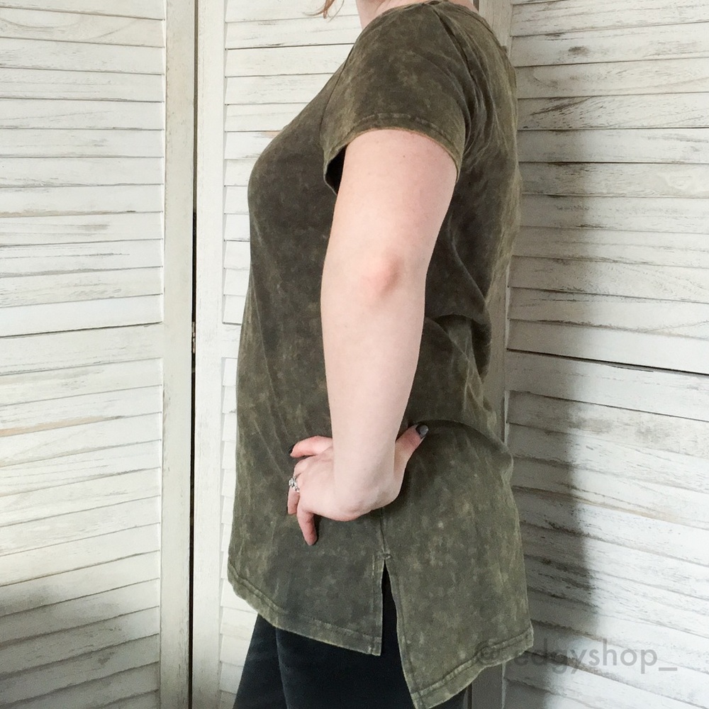 Strappy Mineral Wash V Neck Tee - Picture 3 of 5